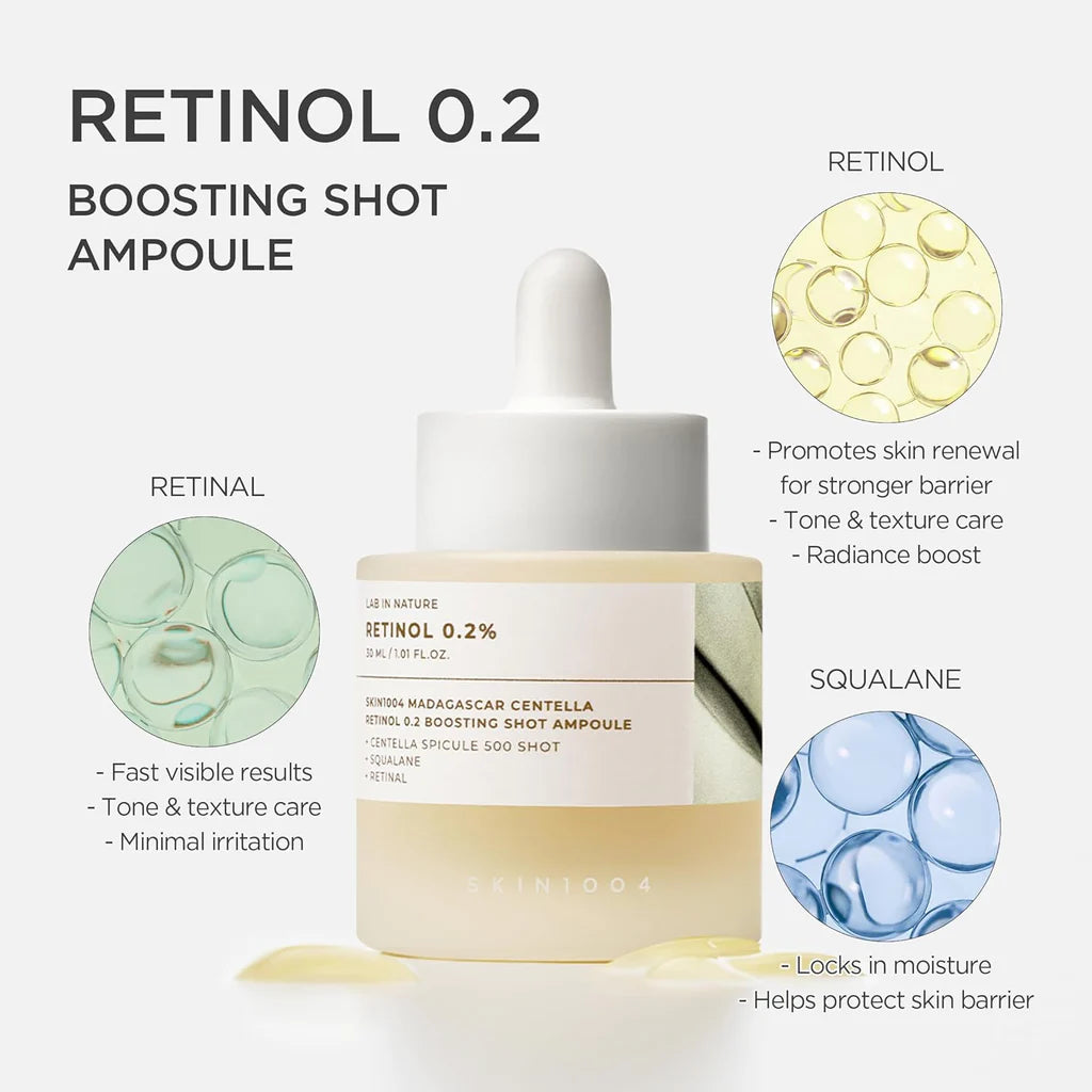 SKIN1004 Madagascar Centella Retinol 0.2% Boosting Shot Ampoule 30ml