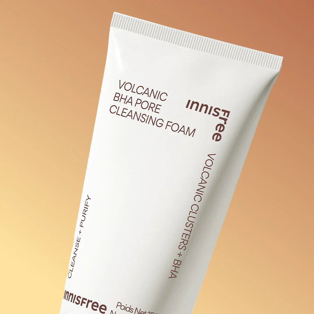 Innisfree Jeju Volcanic Pore BHA Cleansing Foam 150ml - Korean skincare product available in Pakistan. Deeply cleanses with Jeju volcanic clusters and BHA, suitable for oily and combination skin.