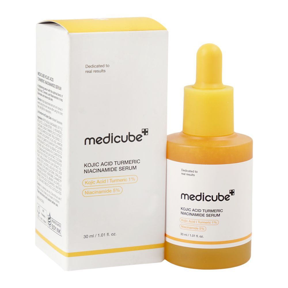 Medicube Kojic Acid Turmeric Niacinamide Serum 30ml with box and dropper bottle