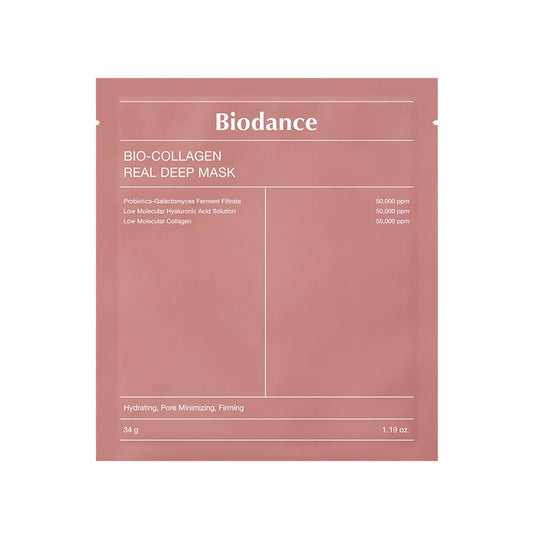 Biodance Bio Collagen Real Deep Mask 34g - Anti-aging sheet mask with bio-collagen, hyaluronic acid, and niacinamide for deep hydration and youthful skin in Pakistan.