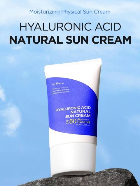 Isntree Hyaluronic Acid Natural Sun Cream SPF50+ PA++++ 50ml – Korean sunscreen for sensitive skin in Pakistan.