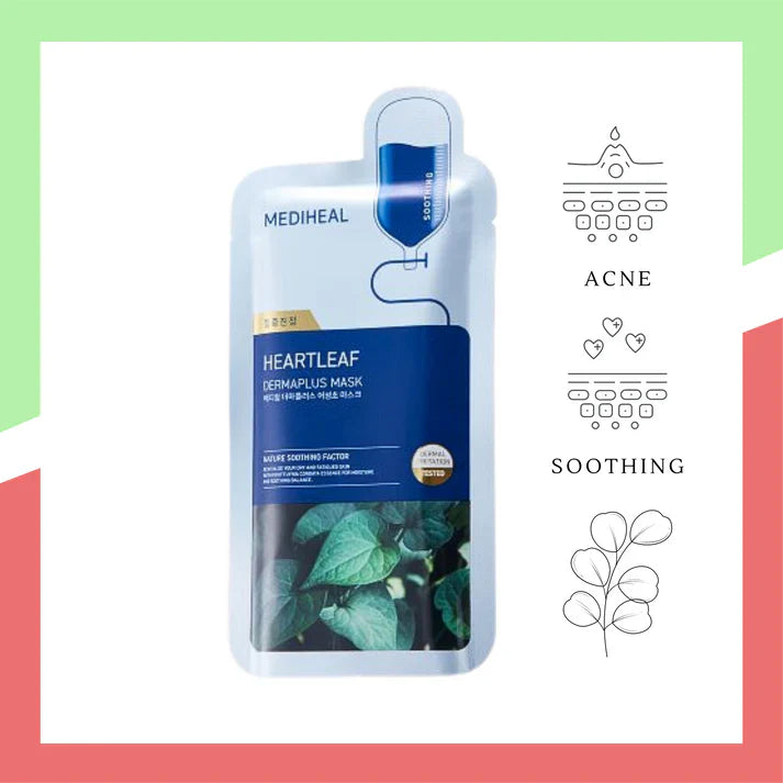 MEDIHEAL - Derma Plus Heartleaf Mask 22ml (Soothing)