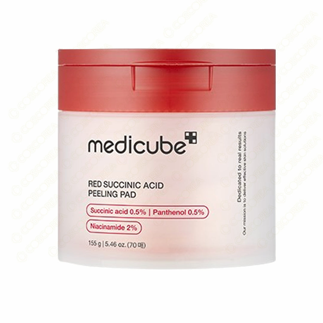 Buy Medicube Red Succinic Acid Peeling Pad 155g at Kobliss – Korean exfoliating toner pads with AHA, BHA, PHA and Succinic Acid for acne and pores in Pakistan