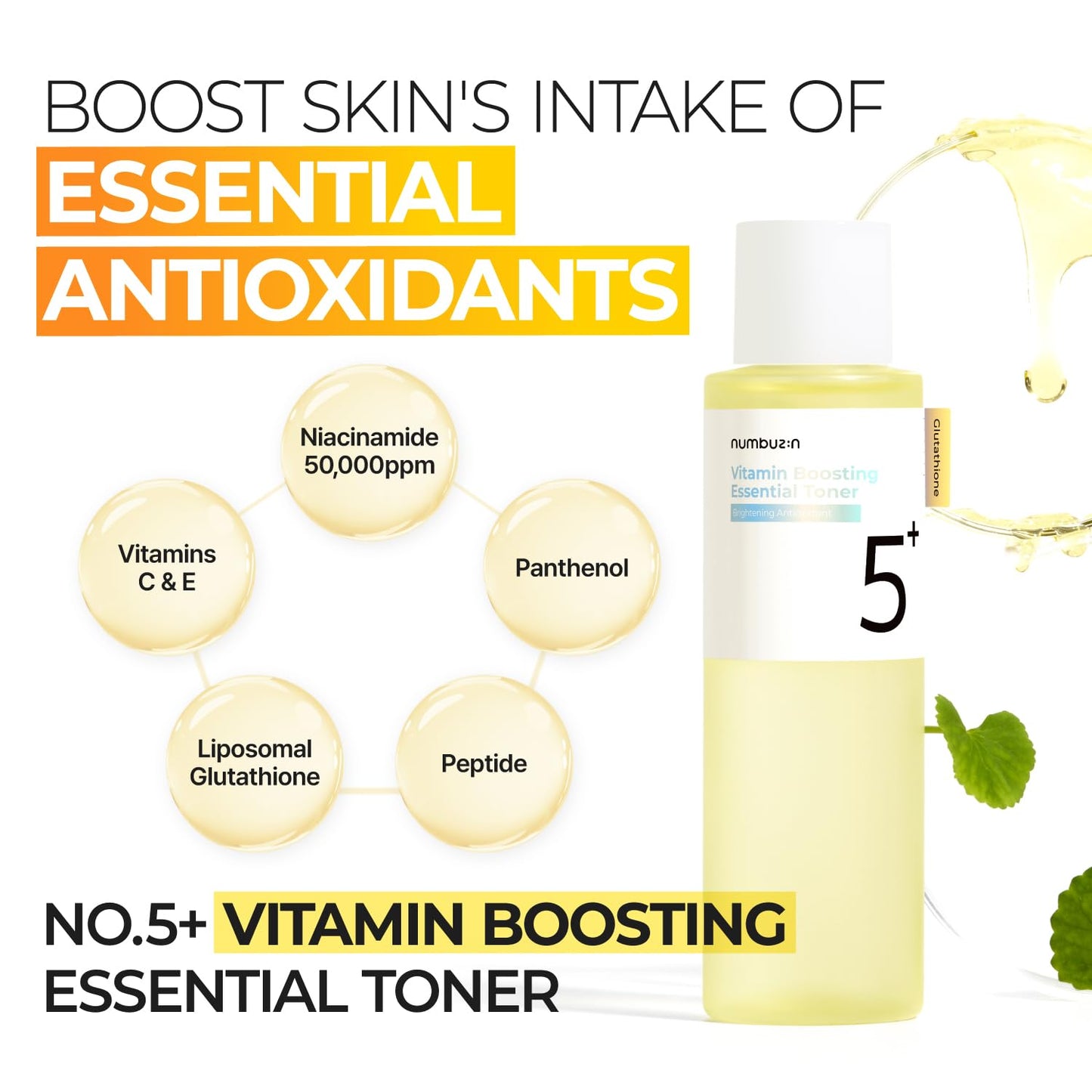 Numbuzin No.5 Glutathione Vitamin Boosting Essential Toner 200ml