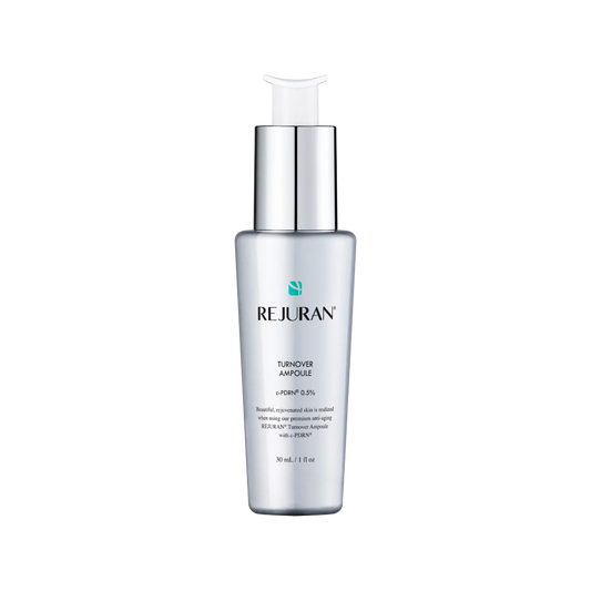Rejuran Turnover Ampoule 30ml c-PDRN 0.5% Silver – premium Korean skin renewal and anti-aging serum for texture smoothing, pigmentation care, collagen boosting, and deep hydration – available online in Pakistan at Kobliss.pk, authentic Korean skincare.