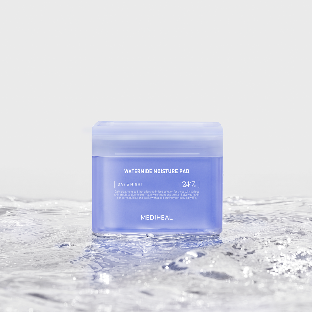 Mediheal Watermide Moisture Pad - 100 Pads - Hydrating and soothing skincare pads suitable for all skin types.