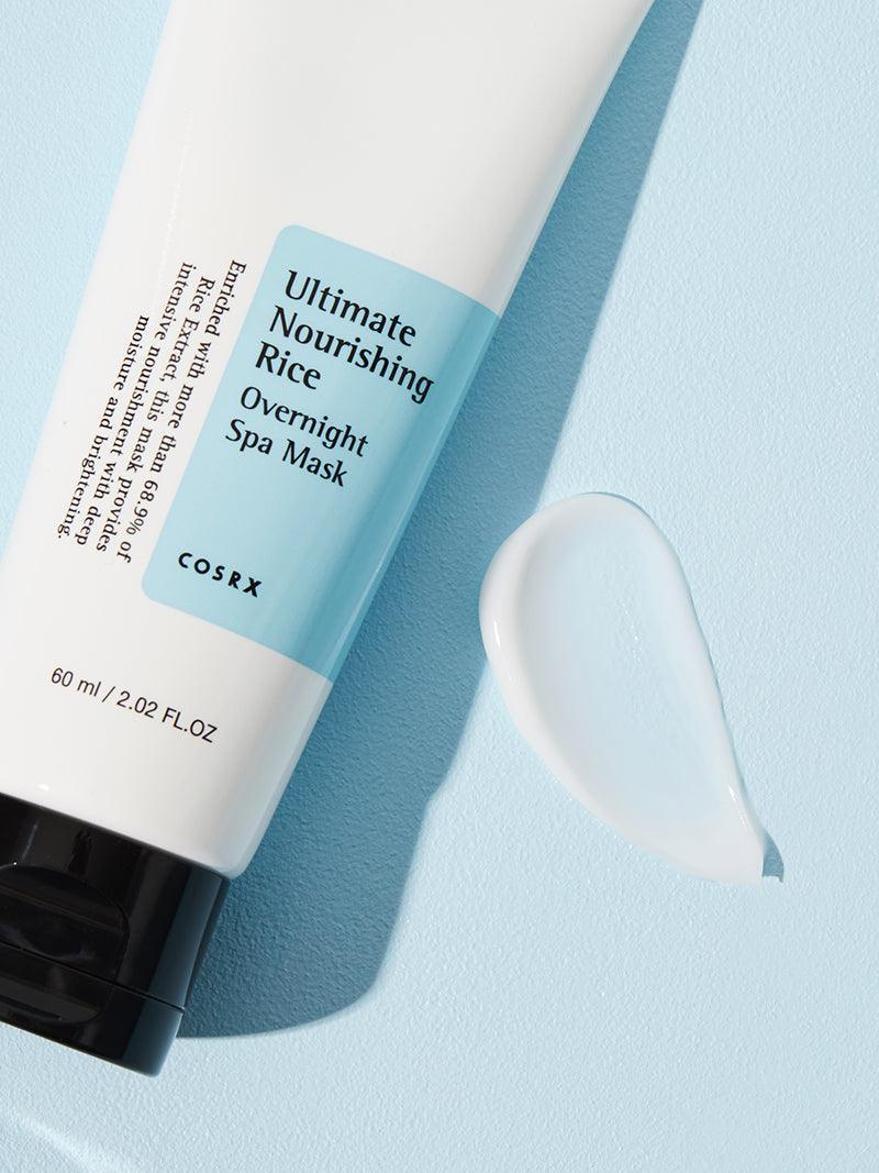 COSRX Ultimate Nourishing Rice Overnight Spa Mask 60ml – Brightening and hydrating Korean skincare for all skin types in Pakistan. Achieve radiant and soft skin with rice extract. Buy now at Kobliss.