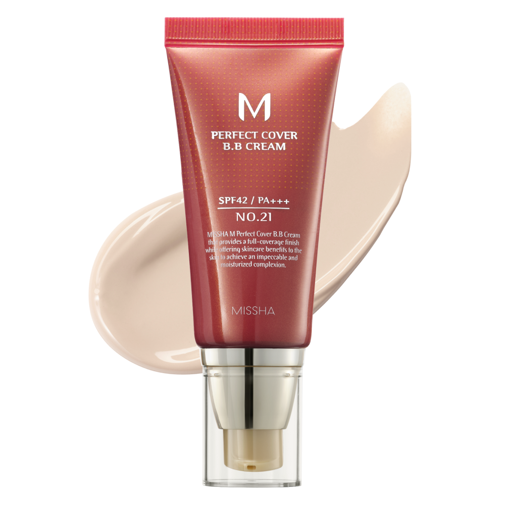 MISSHA M Perfect Cover BB Cream SPF 42 PA+++ 50ml in Color 21 - Korean skincare, high coverage, brightening, and moisturizing cream suitable for all skin types in Pakistan