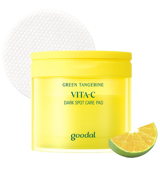 "Goodal Green Tangerine Vita C Dark Spot Care Pad price in Pakistan – Korean brightening toner pads – Kobliss"