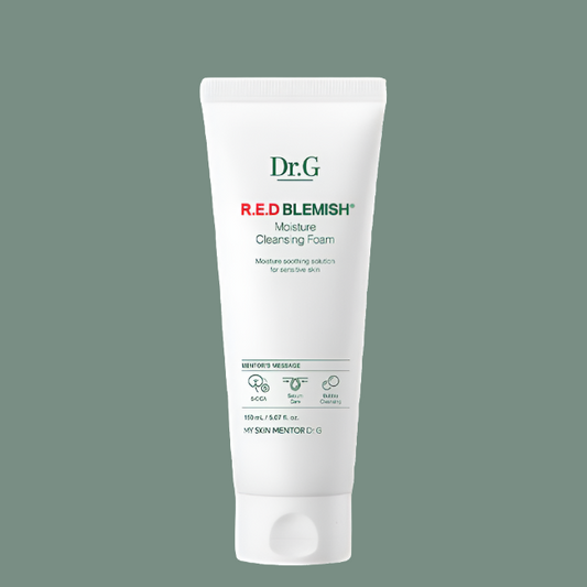 Dr.G Red Blemish Moisture Cleansing Foam 150ml - Gentle Cleanser for Sensitive and Acne-Prone Skin - Available in Pakistan.