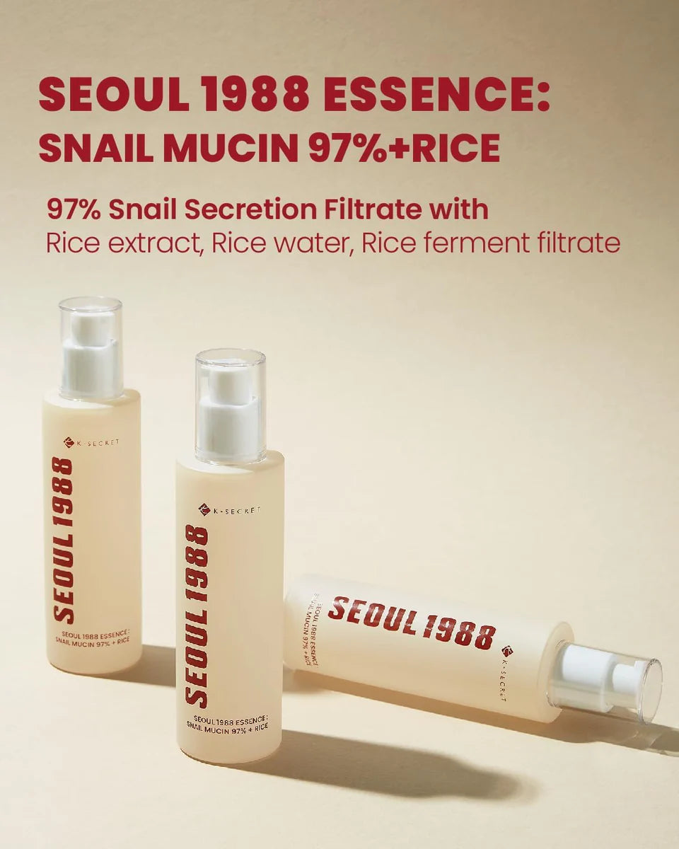 KSECRET SEOUL 1988 ESSENCE : SNAIL MUCIN 97% + RICE 100ml