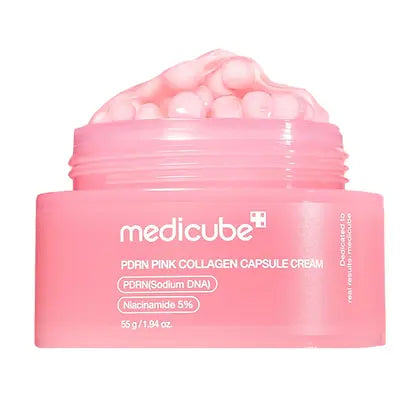 "Medicube PDRN Pink Capsule Cream 55g – Anti-aging moisturizer with PDRN, Niacinamide & Collagen for firm, radiant skin | Kobliss Pakistan"