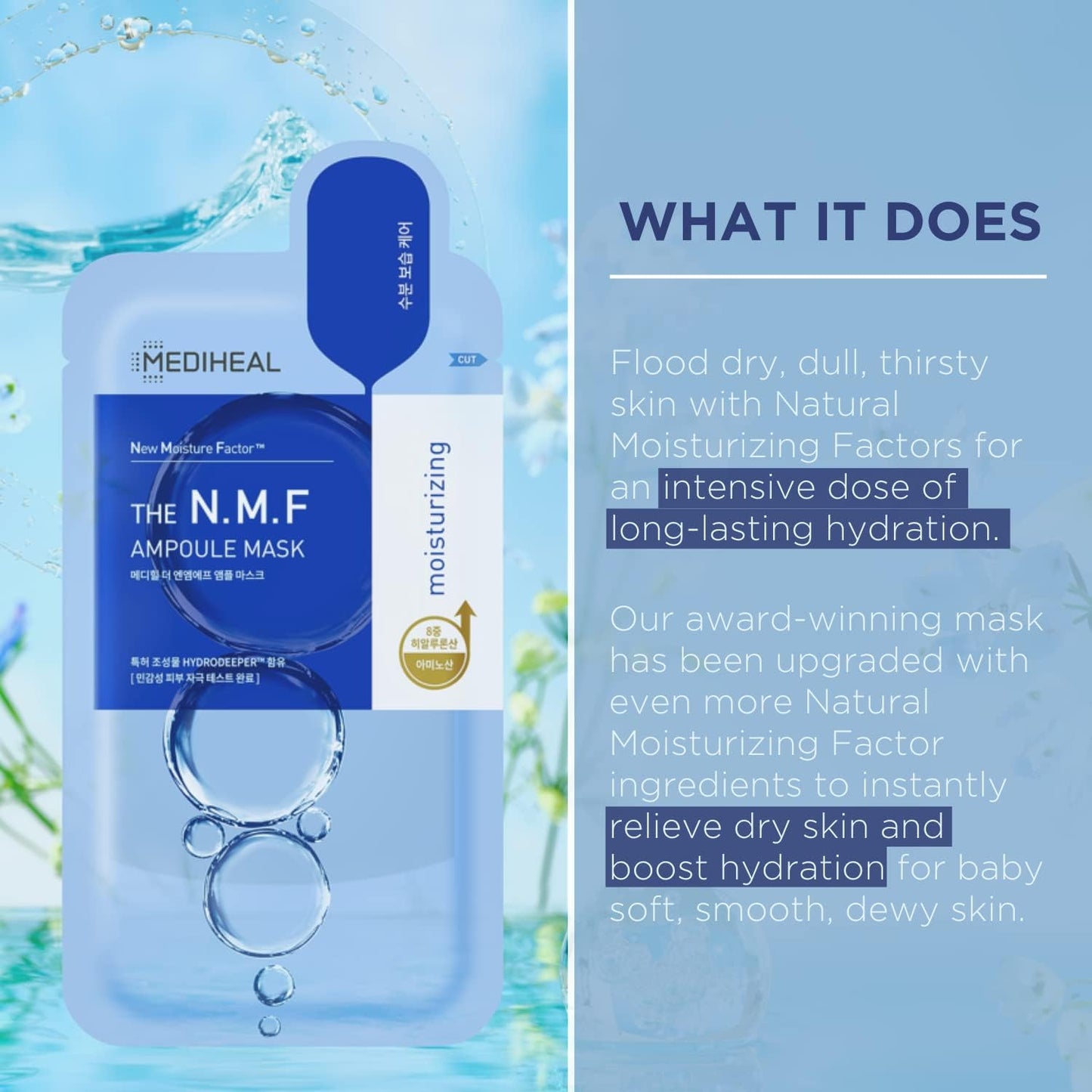 MEDIHEAL - The N.M.F Ampoule Mask 22ml (Moisturizing)