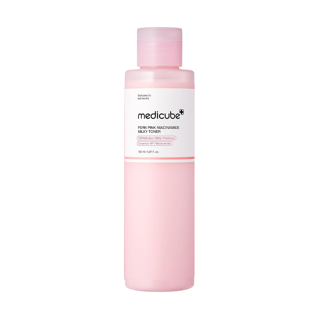 Buy Medicube PDRN Pink Niacinamide Milky Toner at Kobliss – Korean hydrating and brightening toner with PDRN and Niacinamide for radiant skin in Pakistan