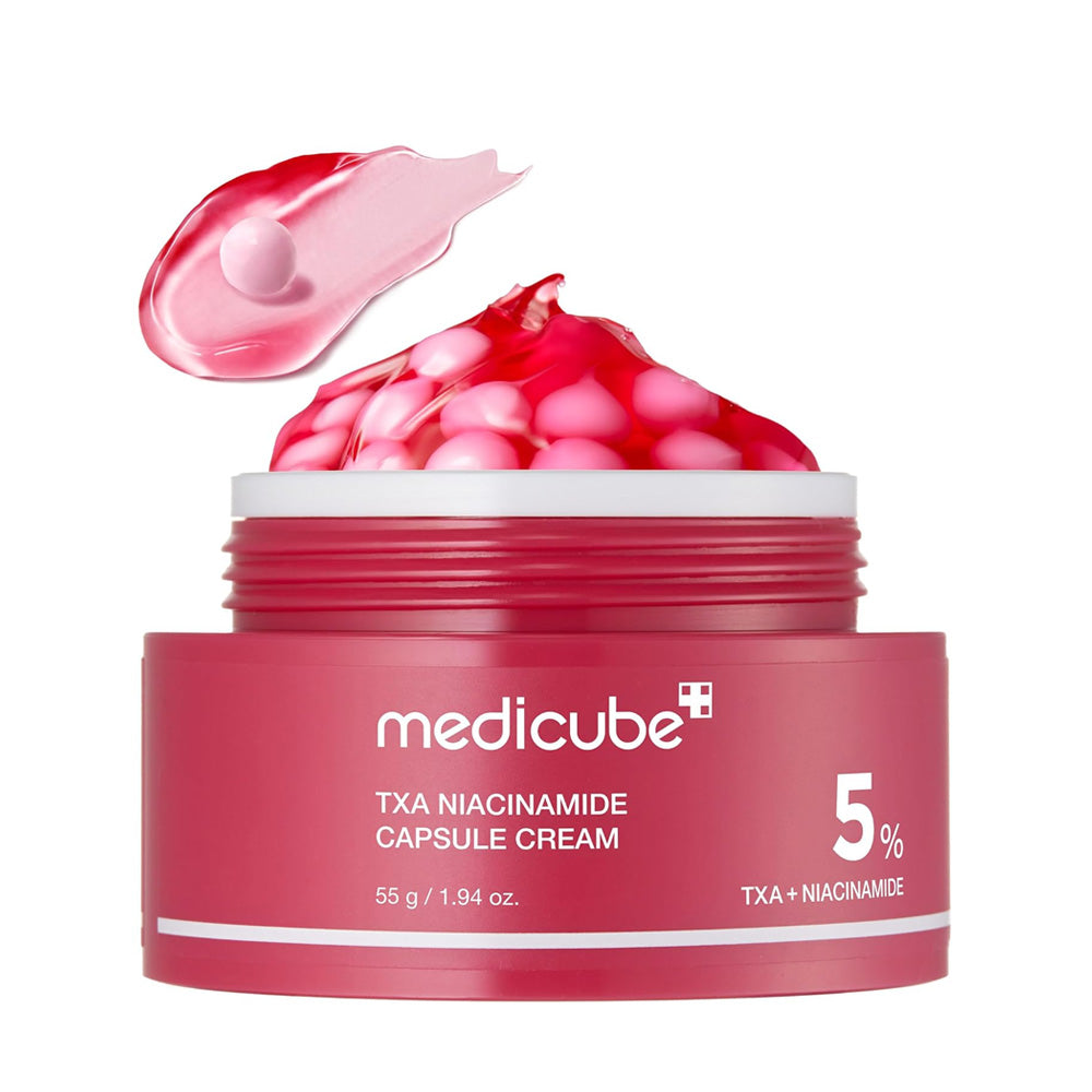 “Medicube TXA Niacinamide Capsule Cream jar with capsules”