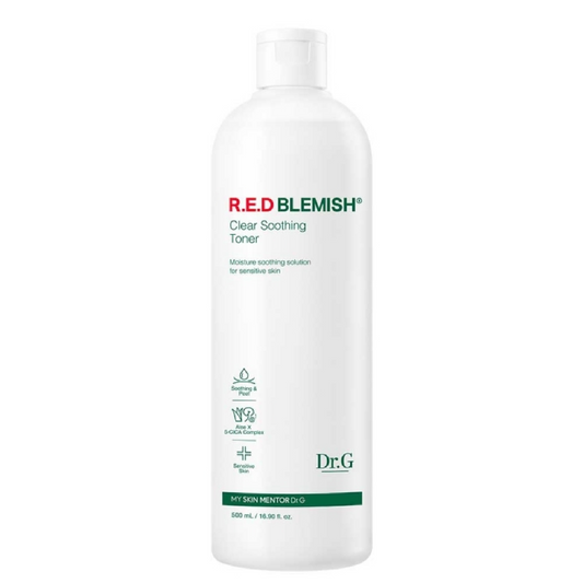 Buy Dr.G Red Blemish Clear Soothing Toner 500ml in Pakistan - Korean skincare for soothing redness, clearing blemishes, and hydrating sensitive skin.