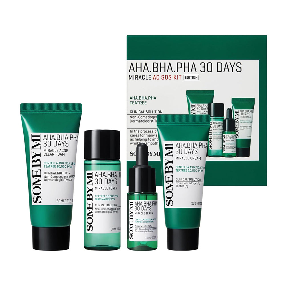 SOME BY MI AHA BHA PHA 30 Days Miracle AC SOS Kit – Korean acne treatment skincare set for clear skin in Pakistan